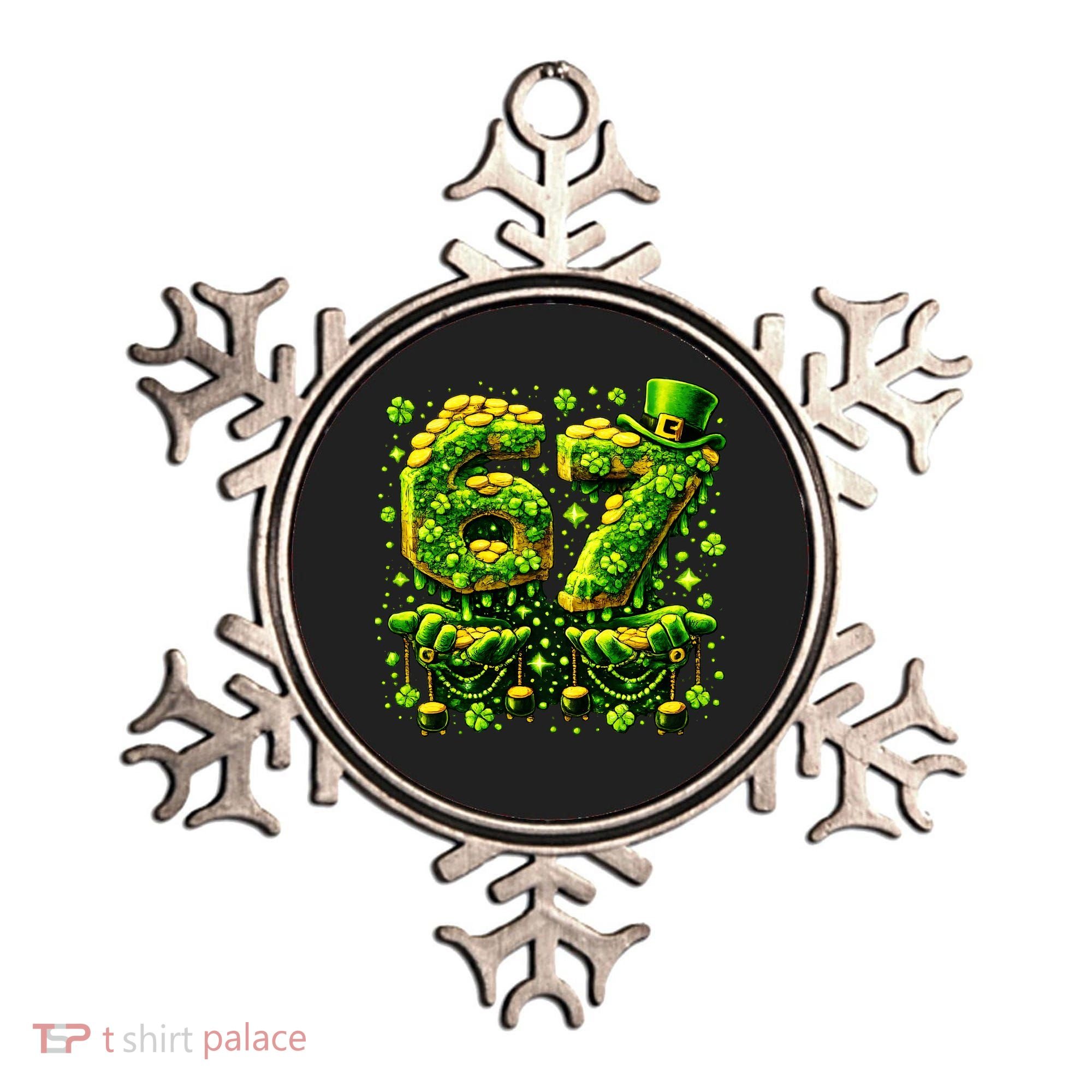 Six Seven Meme 67 St Patricks Day 6-7 Irish Clover Ornament
