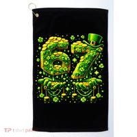 Six Seven Meme 67 St Patricks Day 6-7 Irish Clover Golf Towel thumb 0