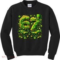 Six Seven Meme 67 St Patricks Day 6-7 Irish Clover Kids Sweatshirt thumb 0