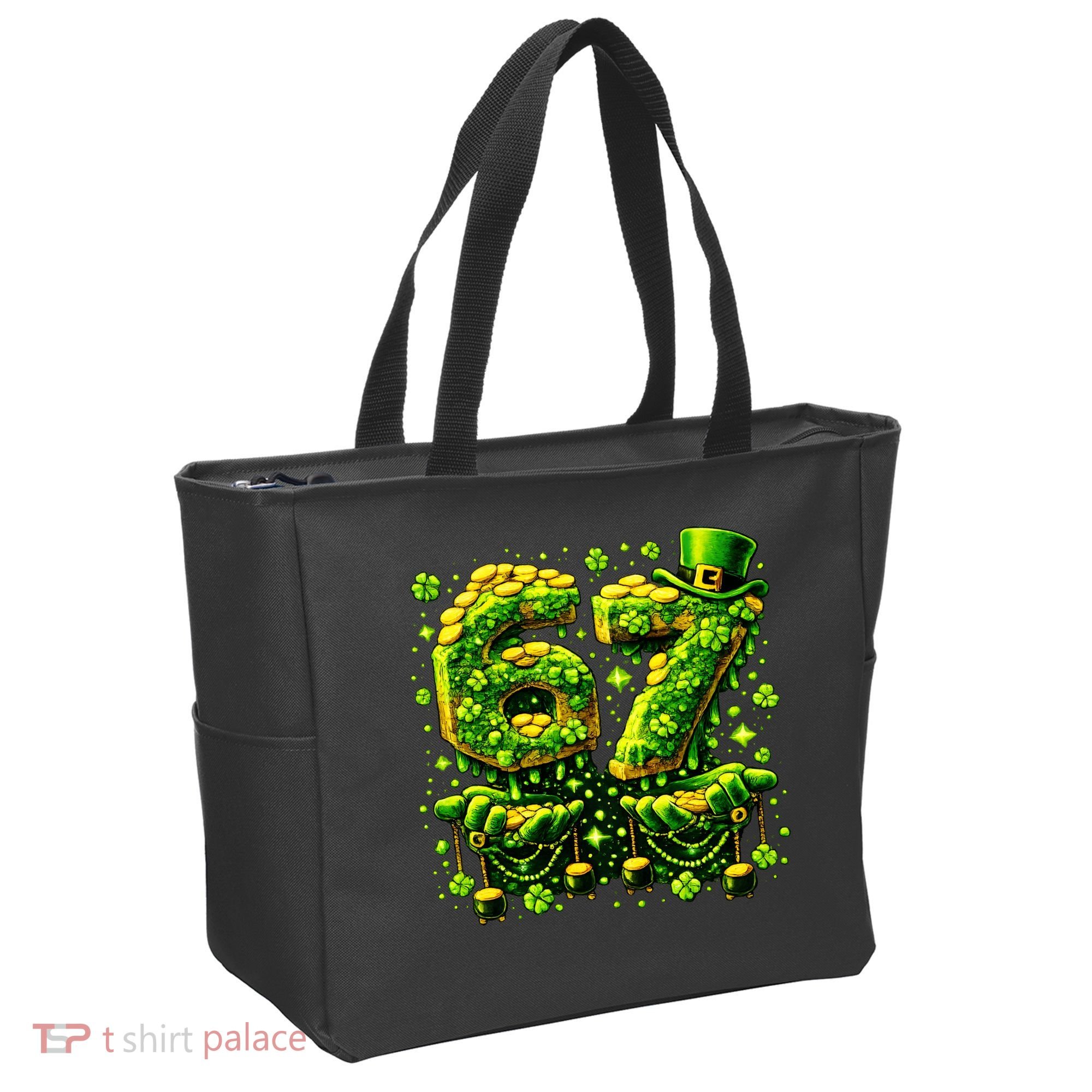 Six Seven Meme 67 St Patricks Day 6-7 Irish Clover Tote Bag