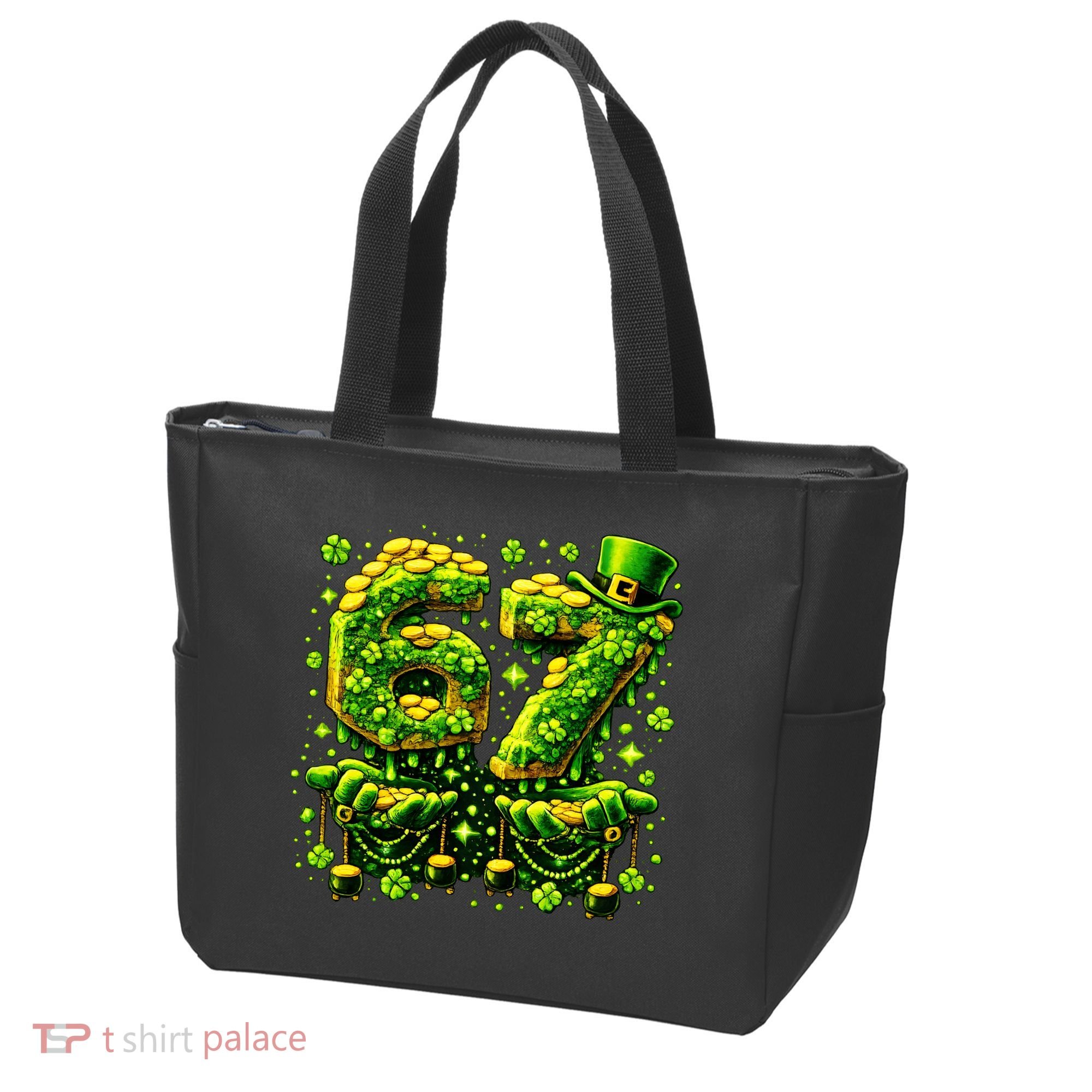 Six Seven Meme 67 St Patricks Day 6-7 Irish Clover Tote Bag