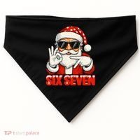 Six Seven Meme Christmas Cool Santa Saying 6-7 USA-Made Doggie Bandana thumb 0