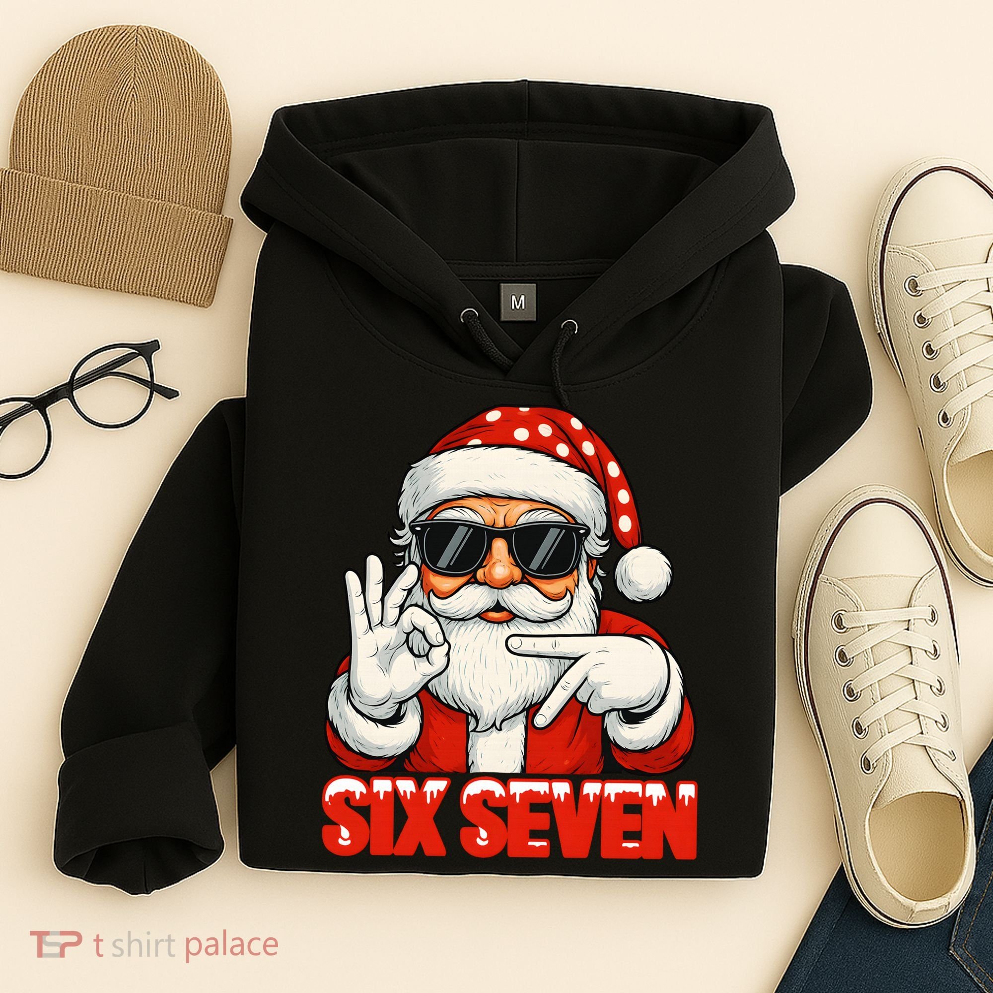 Six Seven Meme Christmas Cool Santa Saying 6-7 Hoodie