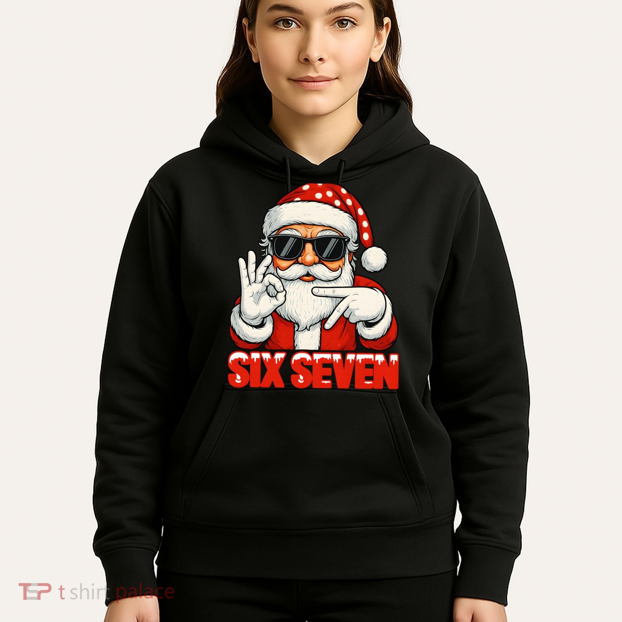 Six Seven Meme Christmas Cool Santa Saying 6-7 Hoodie