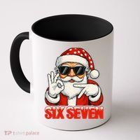 Six Seven Meme Christmas Cool Santa Saying 6-7 Coffee Mug thumb 0