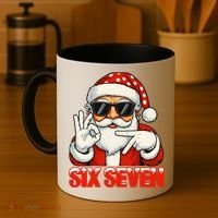Six Seven Meme Christmas Cool Santa Saying 6-7 Coffee Mug thumb 4