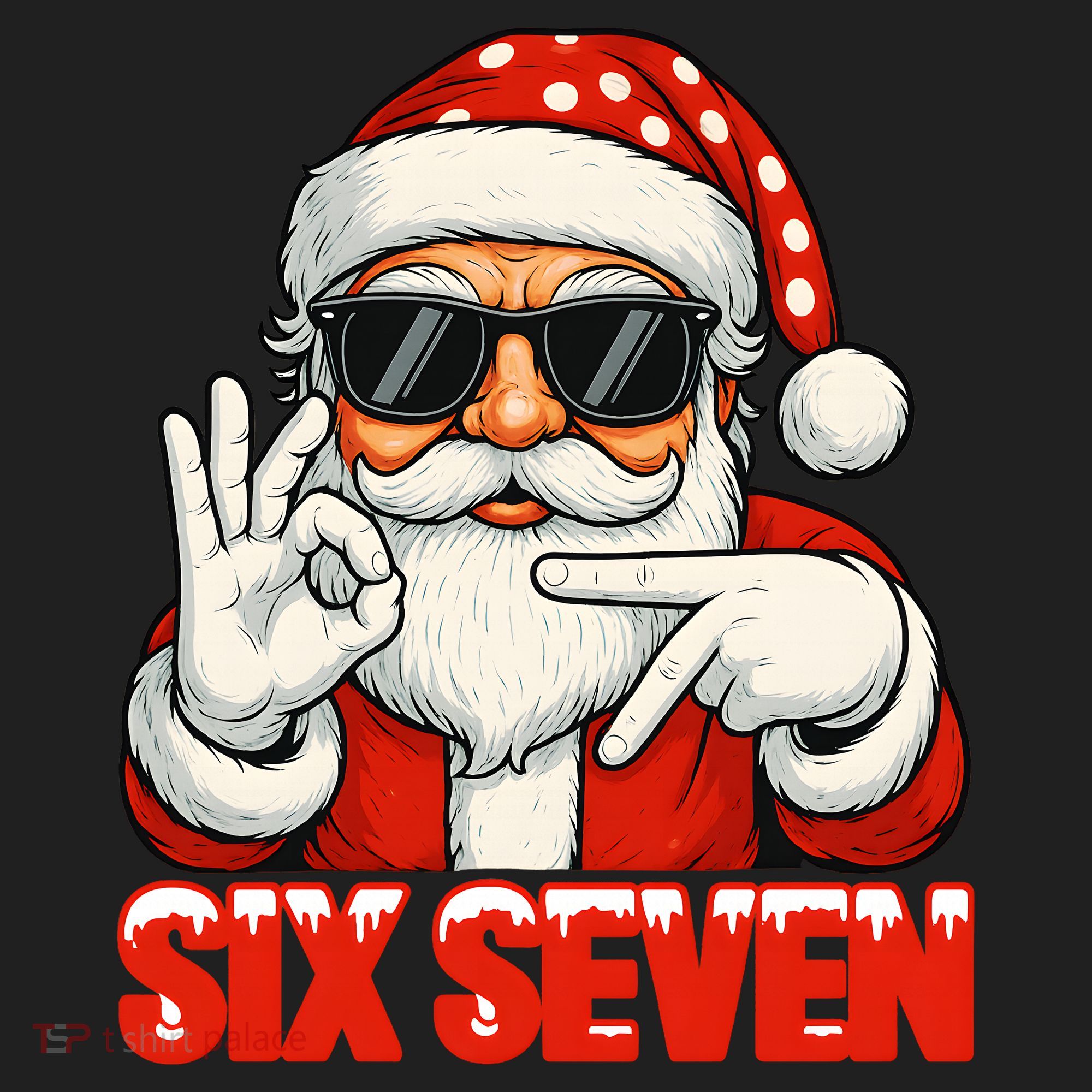 Six Seven Meme Christmas Cool Santa Saying 6-7 Hat
