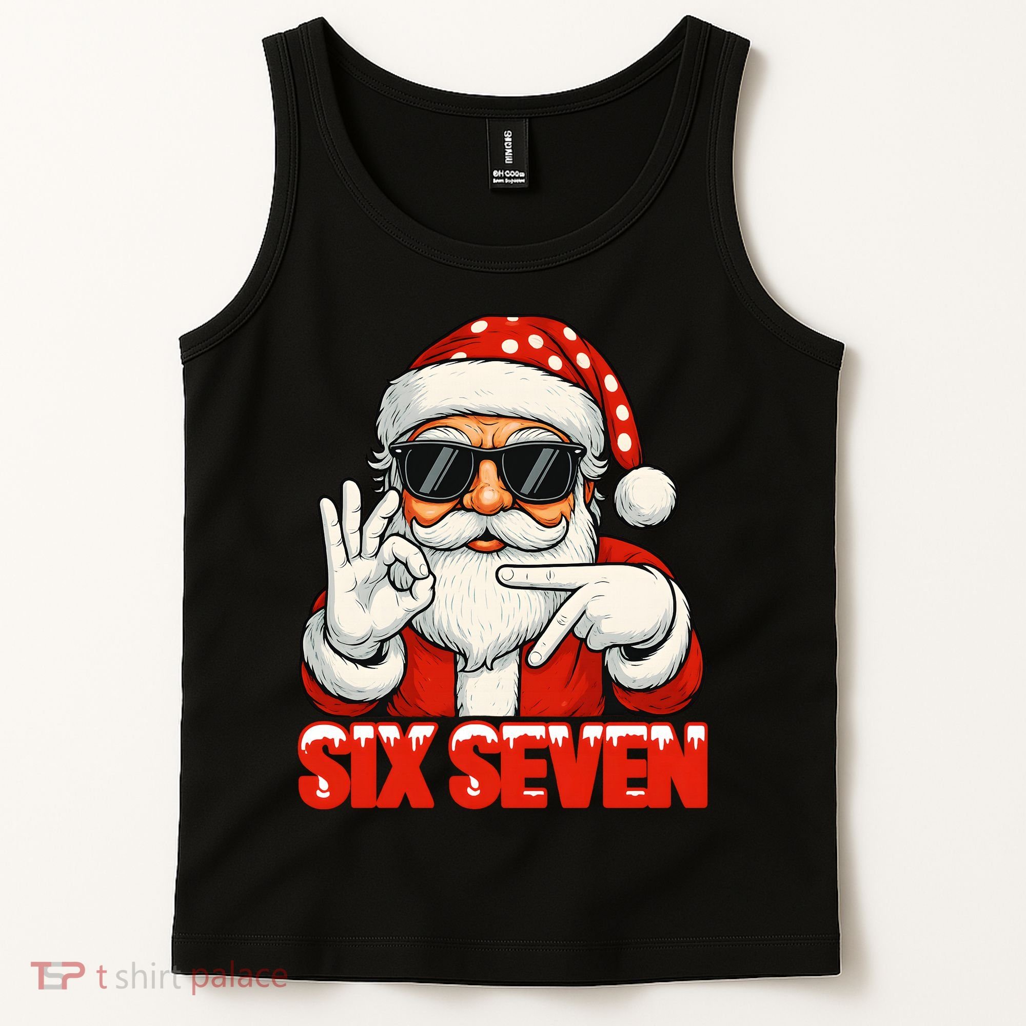 Six Seven Meme Christmas Cool Santa Saying 6-7 Tank Top