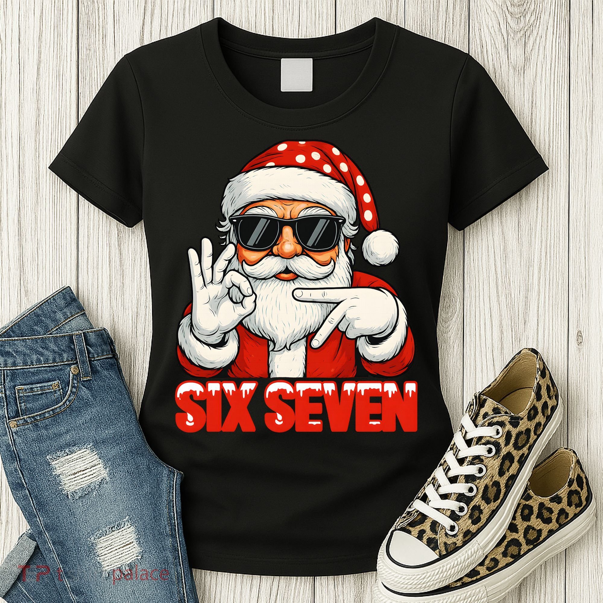 Six Seven Meme Christmas Cool Santa Saying 6-7 Women's T-Shirt