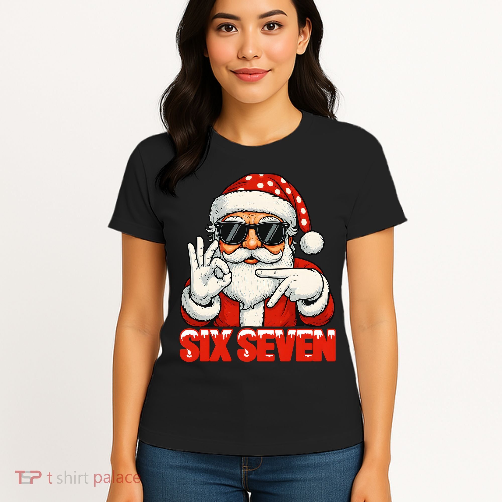 Six Seven Meme Christmas Cool Santa Saying 6-7 Women's T-Shirt