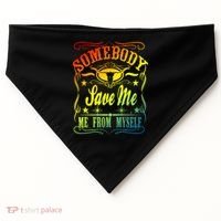 Somebody Save Me From Myself Country USA-Made Doggie Bandana thumb 0