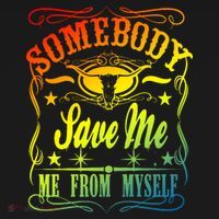Somebody Save Me From Myself Country USA-Made Doggie Bandana thumb 2