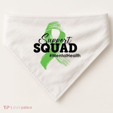 Support Squad Mental Health Awareness Ribbon USA-Made Doggie Bandana