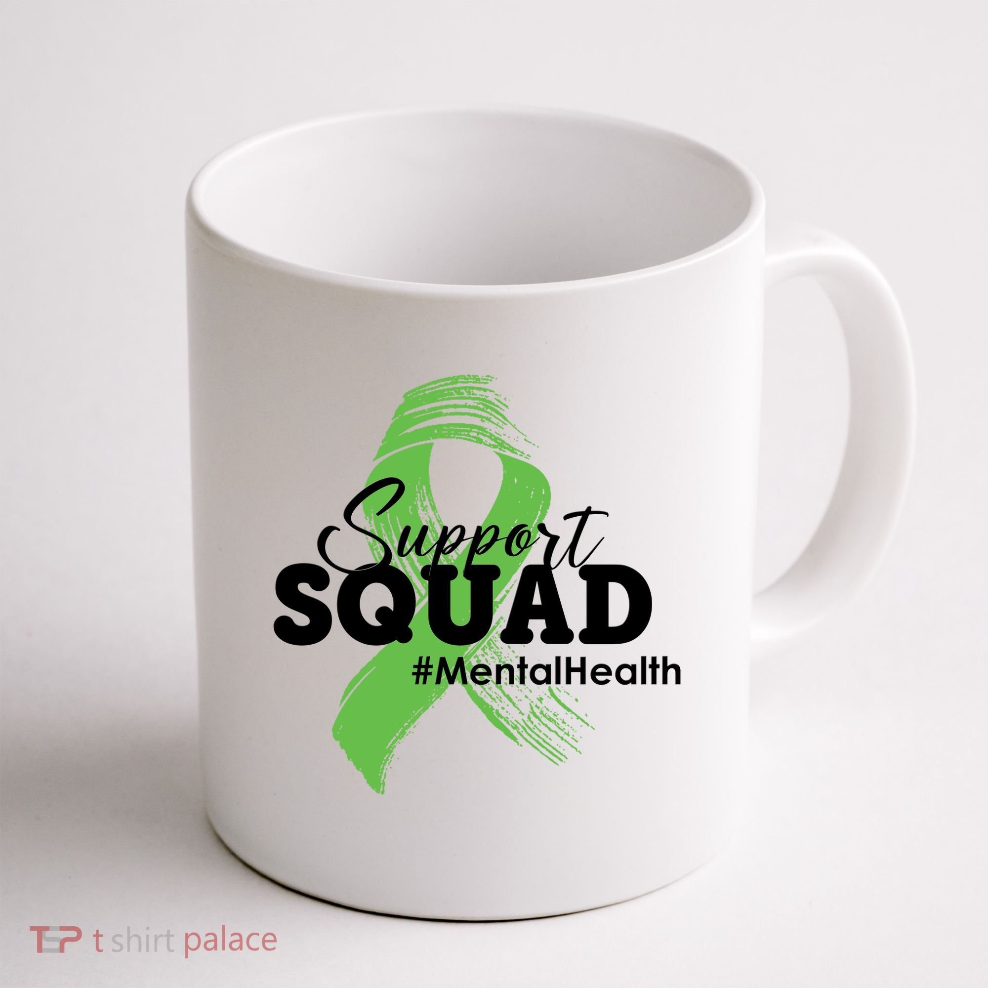 Support Squad Mental Health Awareness Ribbon Coffee Mug