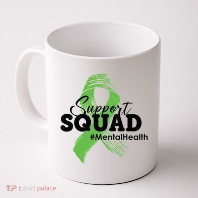 Support Squad Mental Health Awareness Ribbon Coffee Mug