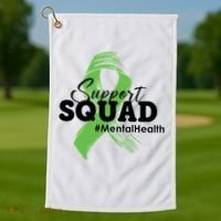 Support Squad Mental Health Awareness Ribbon Golf Towel thumb 1