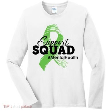 Support Squad Mental Health Awareness Ribbon Women's Long Sleeve Shirt