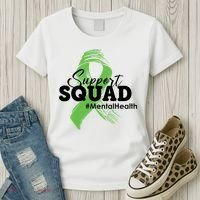 Support Squad Mental Health Awareness Ribbon Women's T-Shirt thumb 3