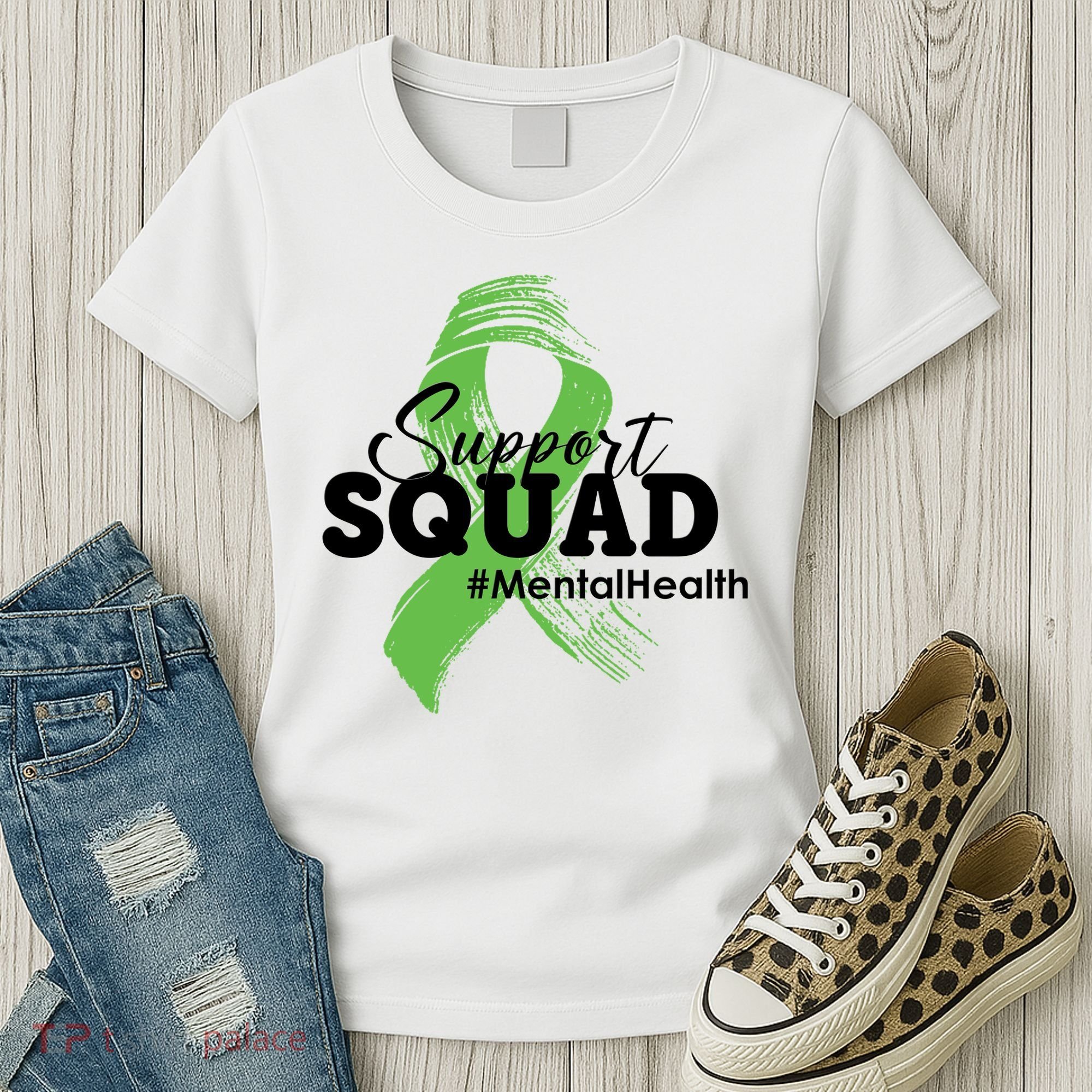 Support Squad Mental Health Awareness Ribbon Women's T-Shirt