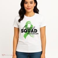Support Squad Mental Health Awareness Ribbon Women's T-Shirt thumb 4