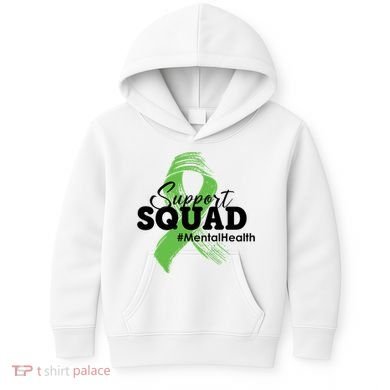 Support Squad Mental Health Awareness Ribbon Kids Hoodie