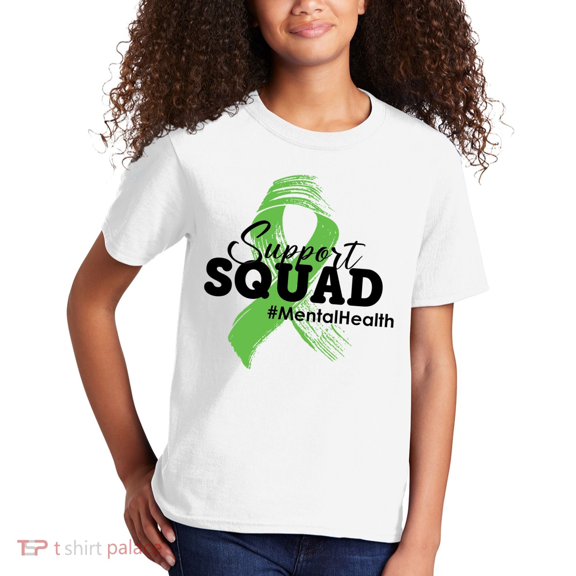 Support Squad Mental Health Awareness Ribbon Kids T-Shirt