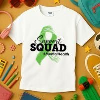 Support Squad Mental Health Awareness Ribbon Kids T-Shirt thumb 3