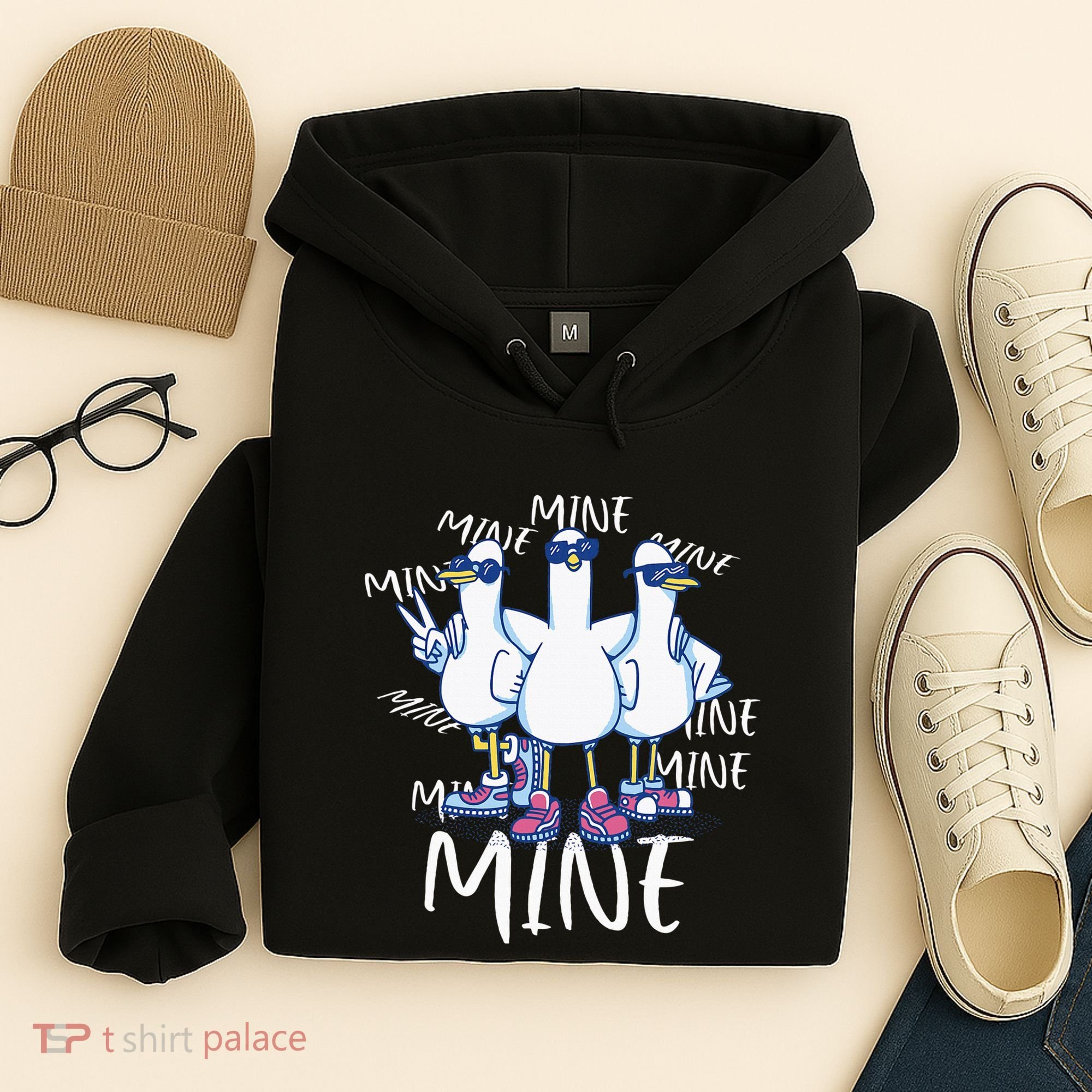 Seagull Saying Mine Funny Pigeon Retro Ocean Life Hoodie