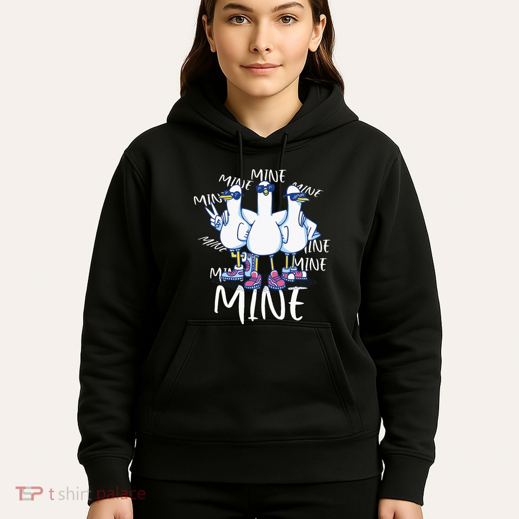 Seagull Saying Mine Funny Pigeon Retro Ocean Life Hoodie