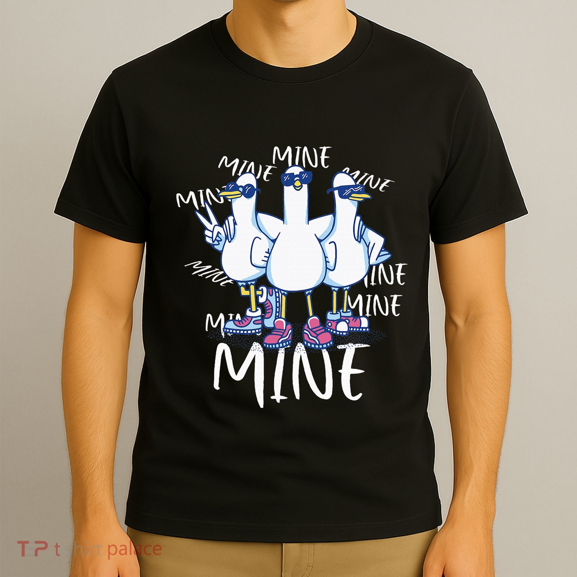Seagull Saying Mine Funny Pigeon Retro Ocean Life T-Shirt