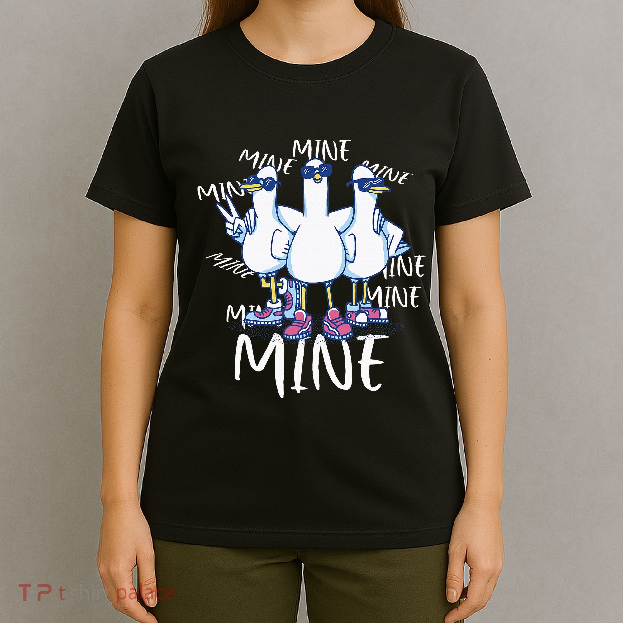 Seagull Saying Mine Funny Pigeon Retro Ocean Life T-Shirt