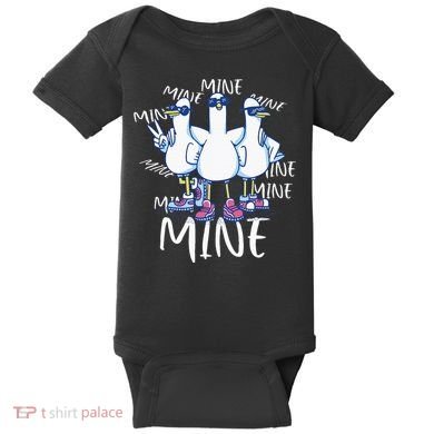 Seagull Saying Mine Funny Pigeon Retro Ocean Life Baby Bodysuit
