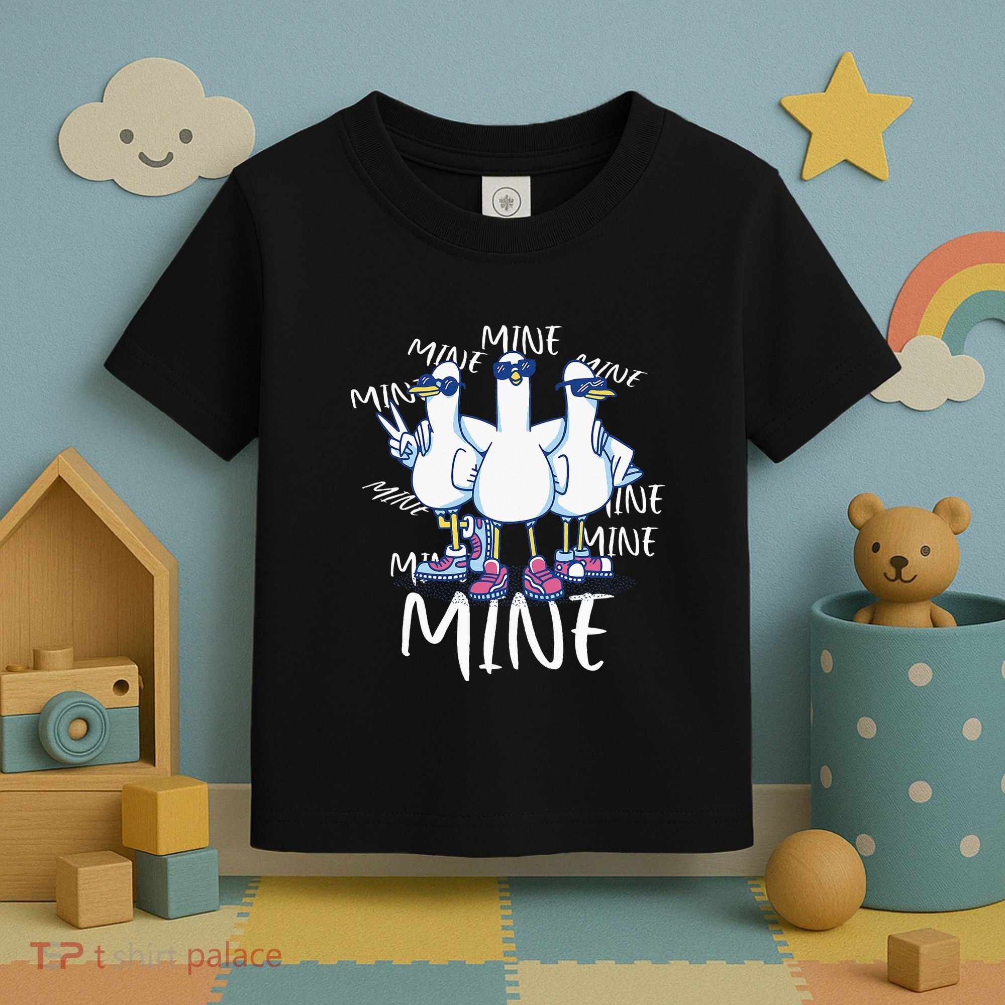 Seagull Saying Mine Funny Pigeon Retro Ocean Life Toddler T-Shirt