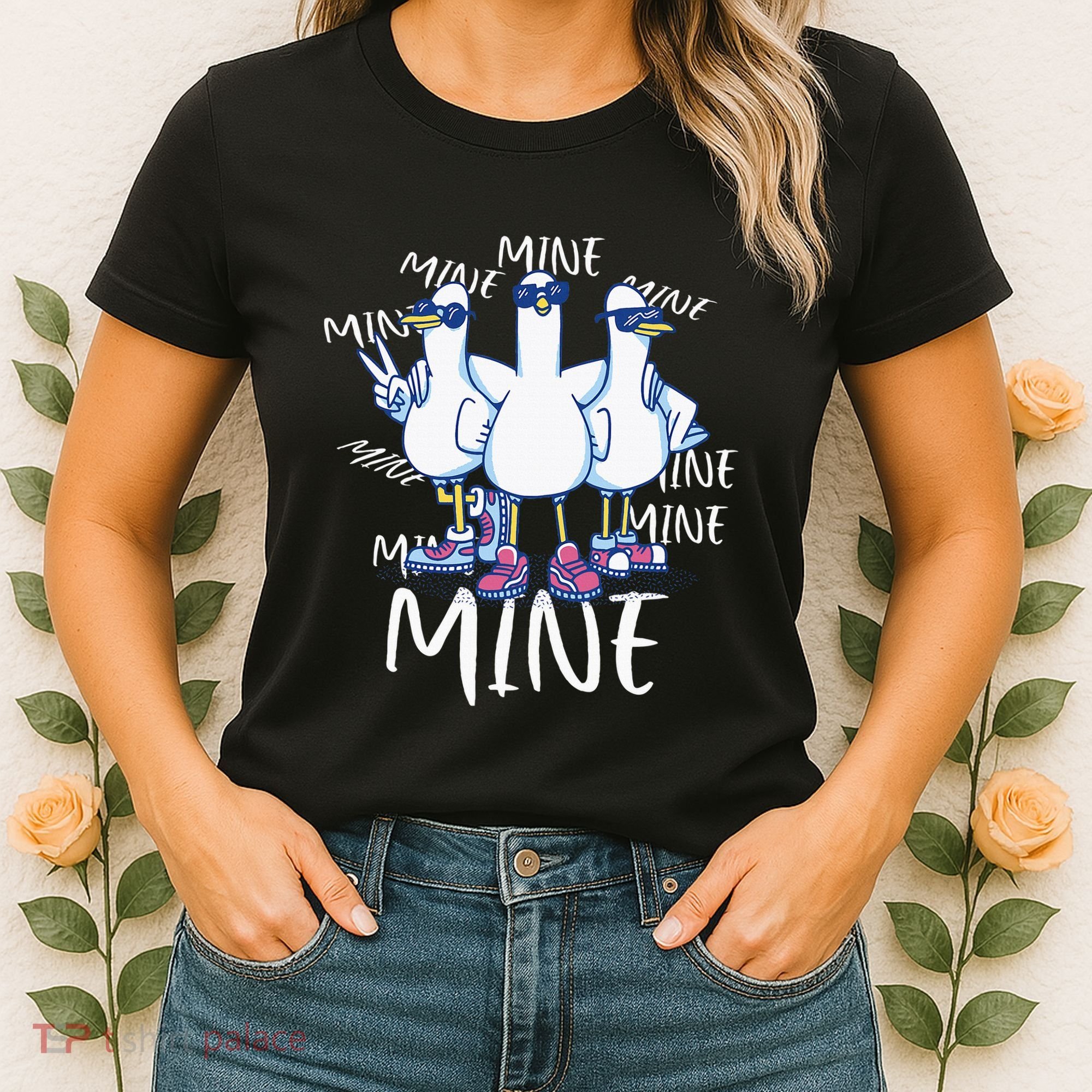 Seagull Saying Mine Funny Pigeon Retro Ocean Life Women's T-Shirt