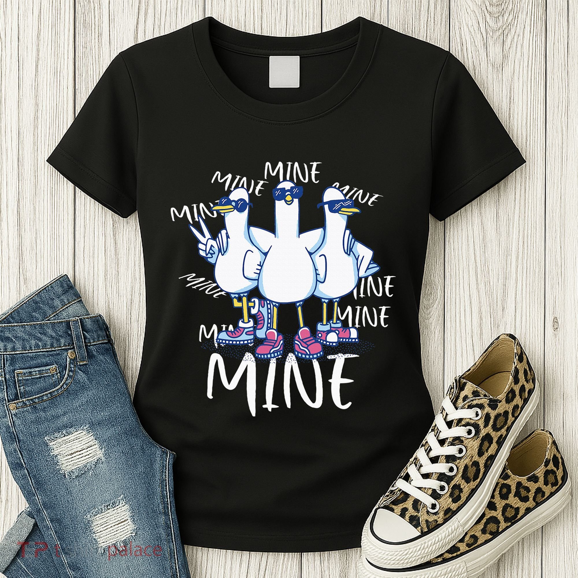 Seagull Saying Mine Funny Pigeon Retro Ocean Life Women's T-Shirt