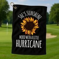 She's Sunshine Mixed With A Little Hurricane Funny Summer Great Gift Golf Towel thumb 1