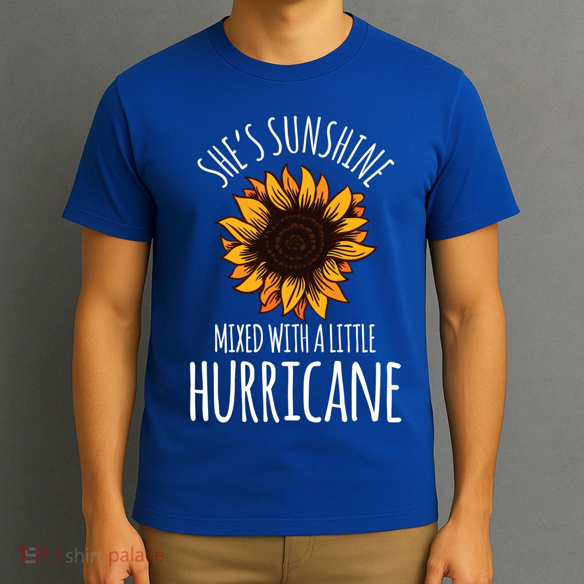 She's Sunshine Mixed With A Little Hurricane Funny Summer Great Gift T-Shirt
