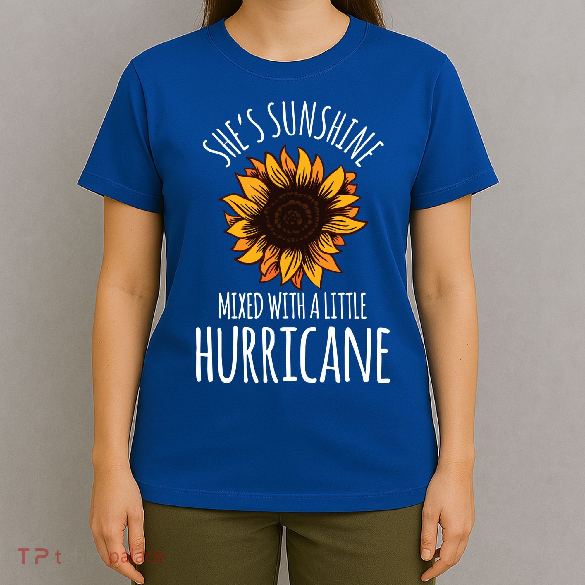 She's Sunshine Mixed With A Little Hurricane Funny Summer Great Gift T-Shirt