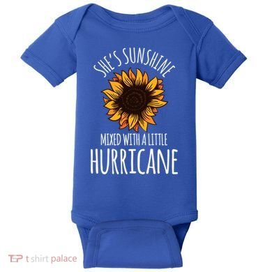 She's Sunshine Mixed With A Little Hurricane Funny Summer Great Gift Baby Bodysuit