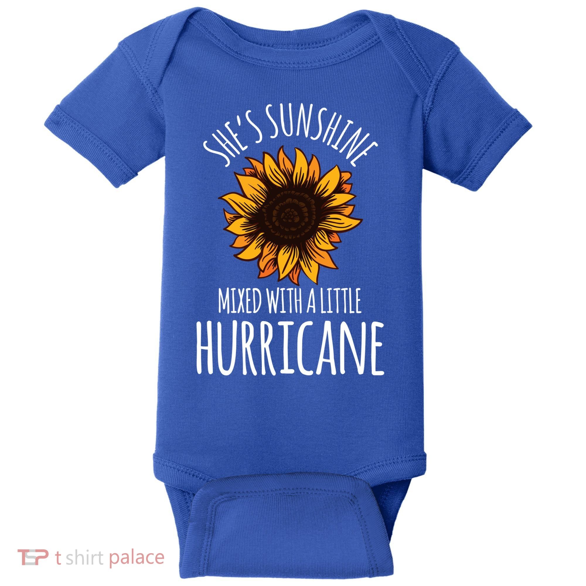 She's Sunshine Mixed With A Little Hurricane Funny Summer Great Gift Baby Bodysuit