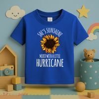 She's Sunshine Mixed With A Little Hurricane Funny Summer Great Gift Toddler T-Shirt thumb 3