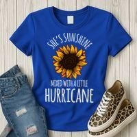 She's Sunshine Mixed With A Little Hurricane Funny Summer Great Gift Women's T-Shirt thumb 3