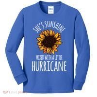 She's Sunshine Mixed With A Little Hurricane Funny Summer Great Gift Kids Long Sleeve Shirt thumb 0