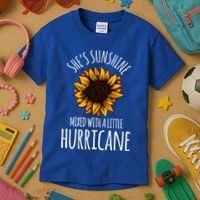 She's Sunshine Mixed With A Little Hurricane Funny Summer Great Gift Kids T-Shirt thumb 3