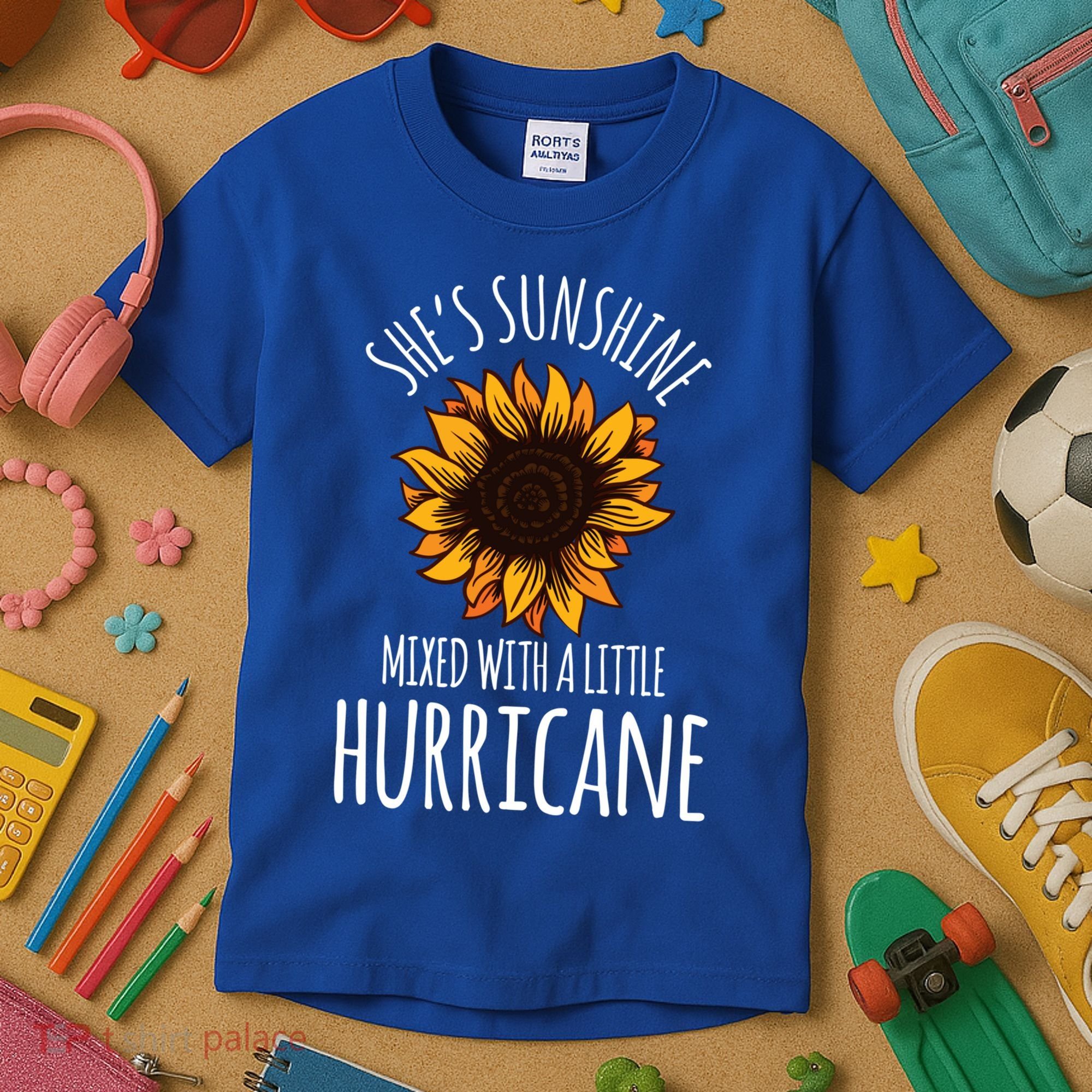 She's Sunshine Mixed With A Little Hurricane Funny Summer Great Gift Kids T-Shirt