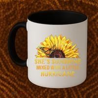 She's Sunshine Mixed With A Little Hurricane Sunflower Meaningful Gift Coffee Mug thumb 2