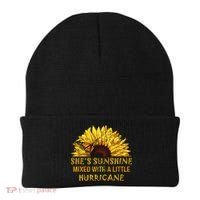 She's Sunshine Mixed With A Little Hurricane Sunflower Meaningful Gift Beanie thumb 0