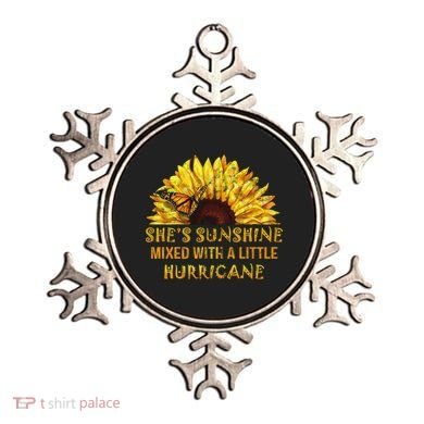 She's Sunshine Mixed With A Little Hurricane Sunflower Meaningful Gift Ornament