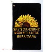 She's Sunshine Mixed With A Little Hurricane Sunflower Meaningful Gift Golf Towel thumb 0
