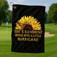 She's Sunshine Mixed With A Little Hurricane Sunflower Meaningful Gift Golf Towel thumb 1